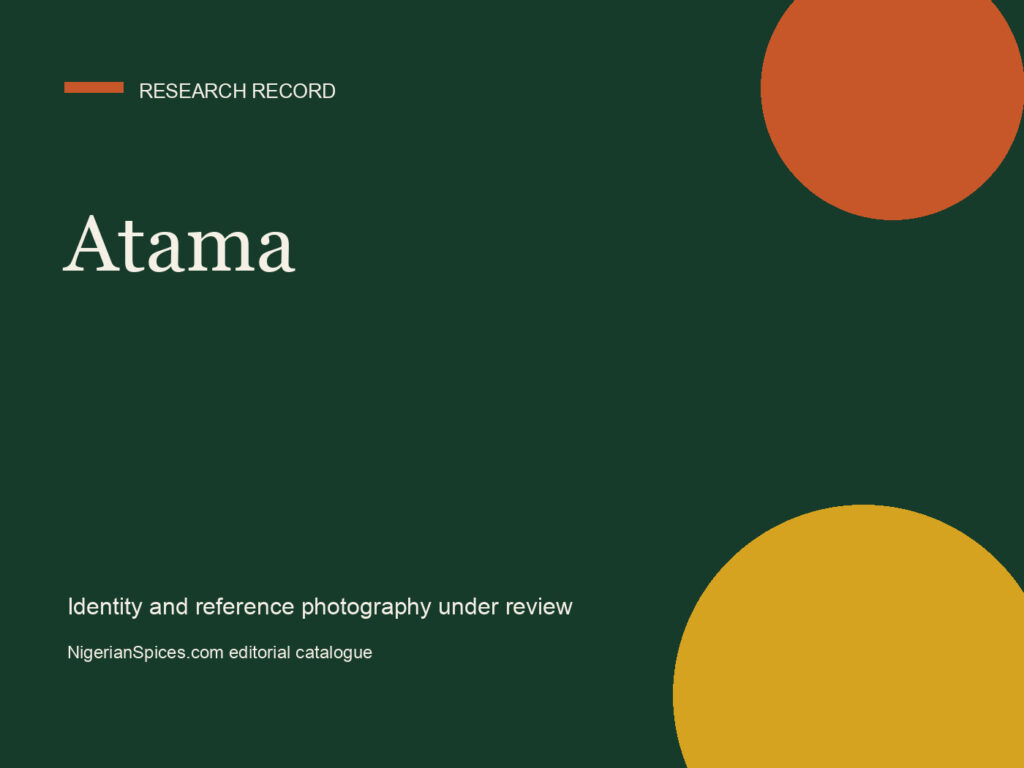 Editorial research card for Atama; no verified ingredient photograph is assigned