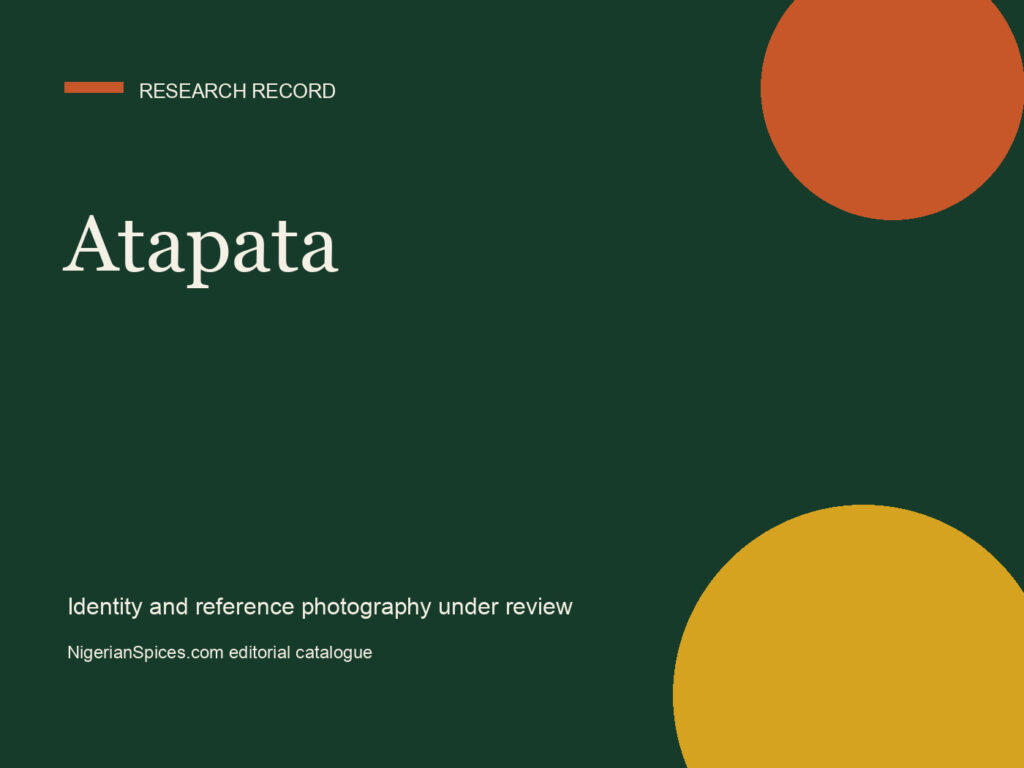 Editorial research card for Atapata; no verified ingredient photograph is assigned